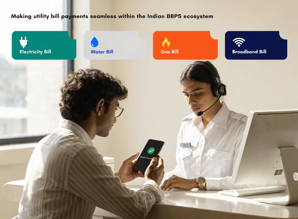 BBPS utility bill payment service on a smartphone